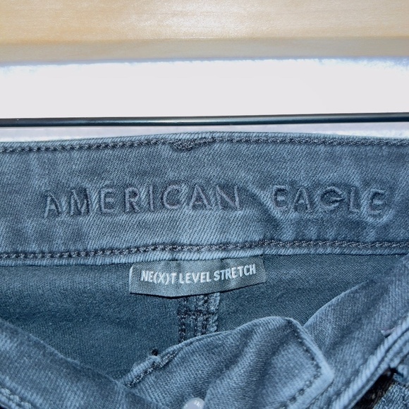 American Eagle AE Black Wash Next Level Stretch Distressed Super Hi Rise Jegging - Picture 2 of 7
